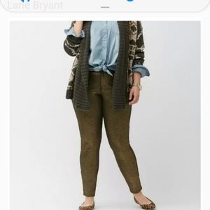 LANE BRYANT SHIMMERING GOLD/BRONZE SKINNY PANTS, SIZE 17